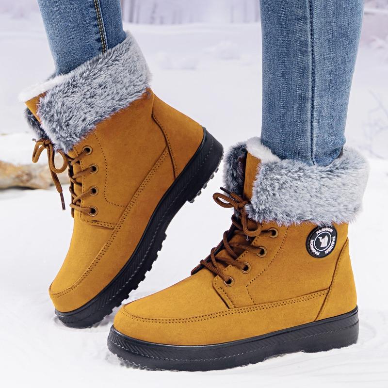 Cotton shoes winter women's high-top women's boots thick-soled boots cold-proof and warm medium boots piled and thickened cotton boots