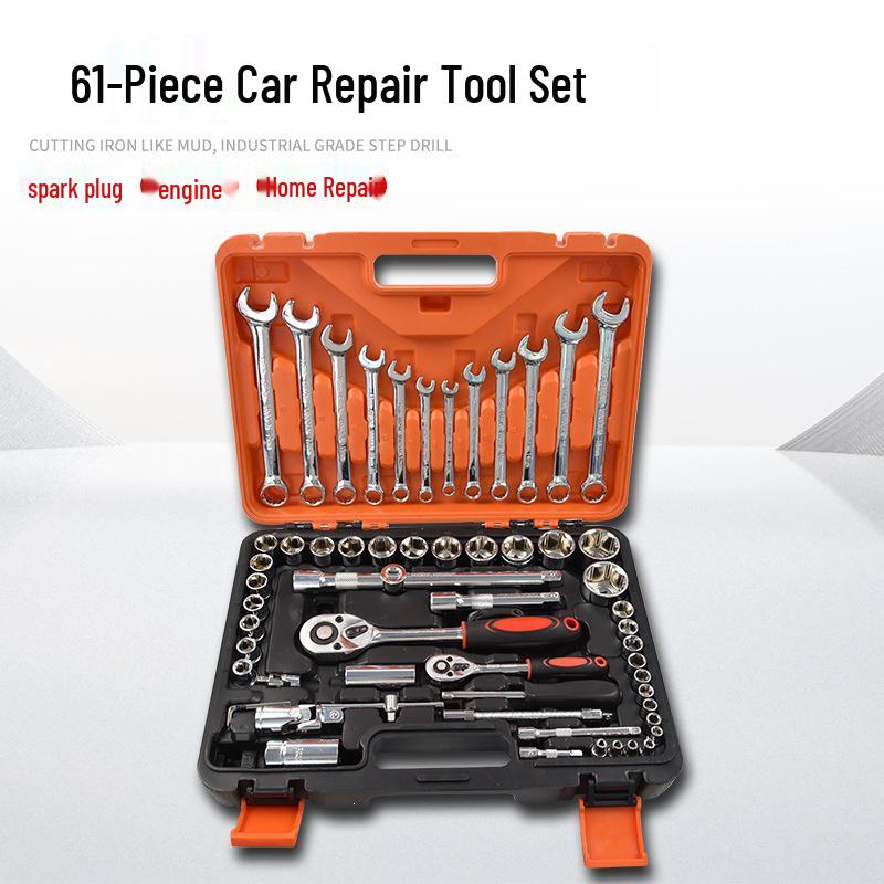 61-Piece Multi-Functional Socket and Ratchet Wrench Set