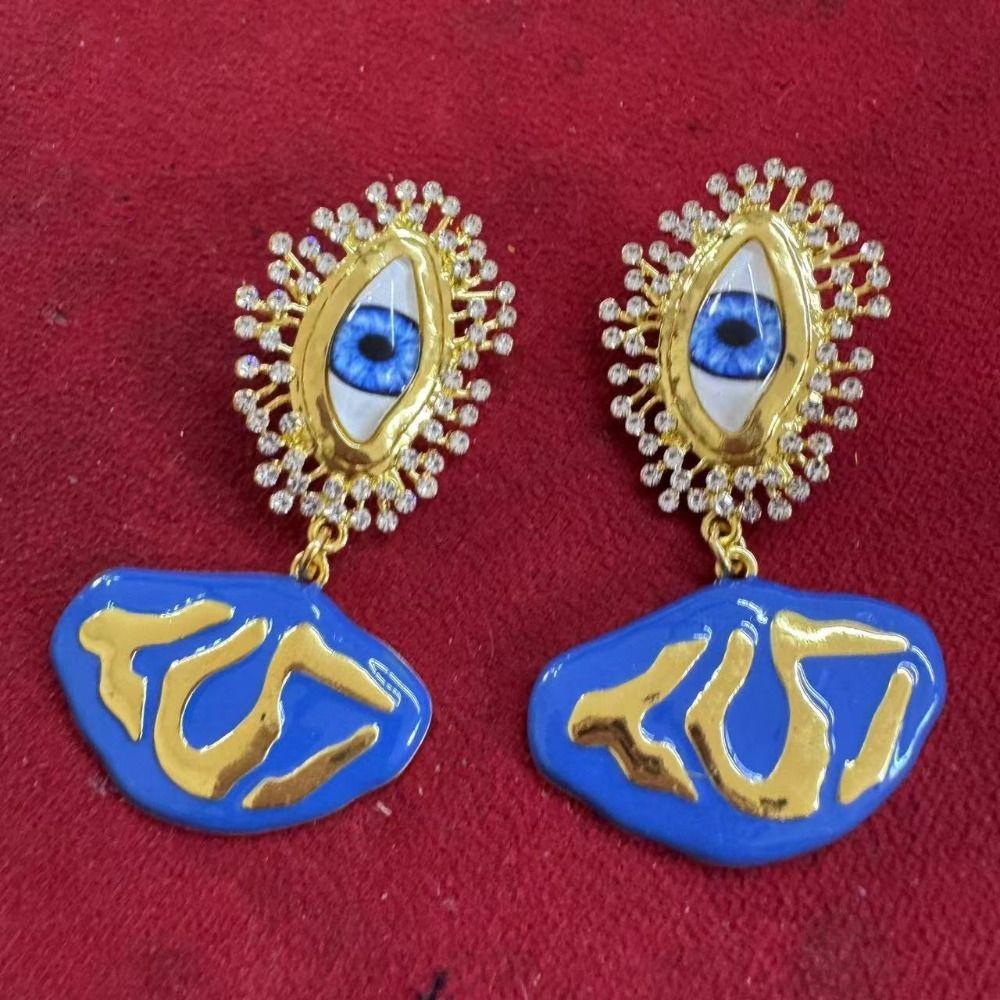 Pearl Eyes of Demon Stud Earring Exaggerated Women Stud Earrings Devil's Eye Earrings  Holiday