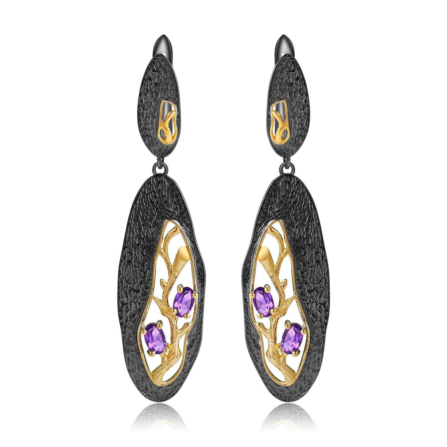 

Оригинальные дизайнерские серьги, зажатые между ветвями, серьги-гвоздики из высококачественного серебра 925 пробы с натуральным розовым гранатом.