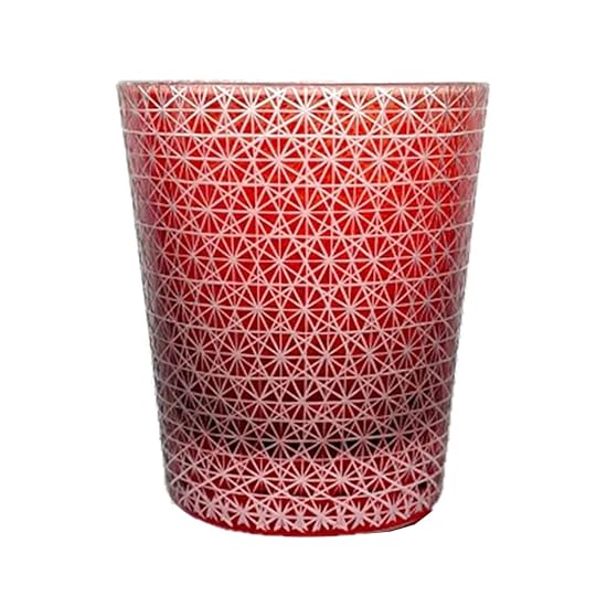 Takumibifu Dinner Luxe Kiriko Glass Cup 80xH90mm 220cc Line-Carved Komon Red Koga PNO.332852