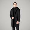 Men's Mid-Length Hooded Wool Coat with Detachable Liner - Casual Double-Faced Design for Middle-Aged Dads