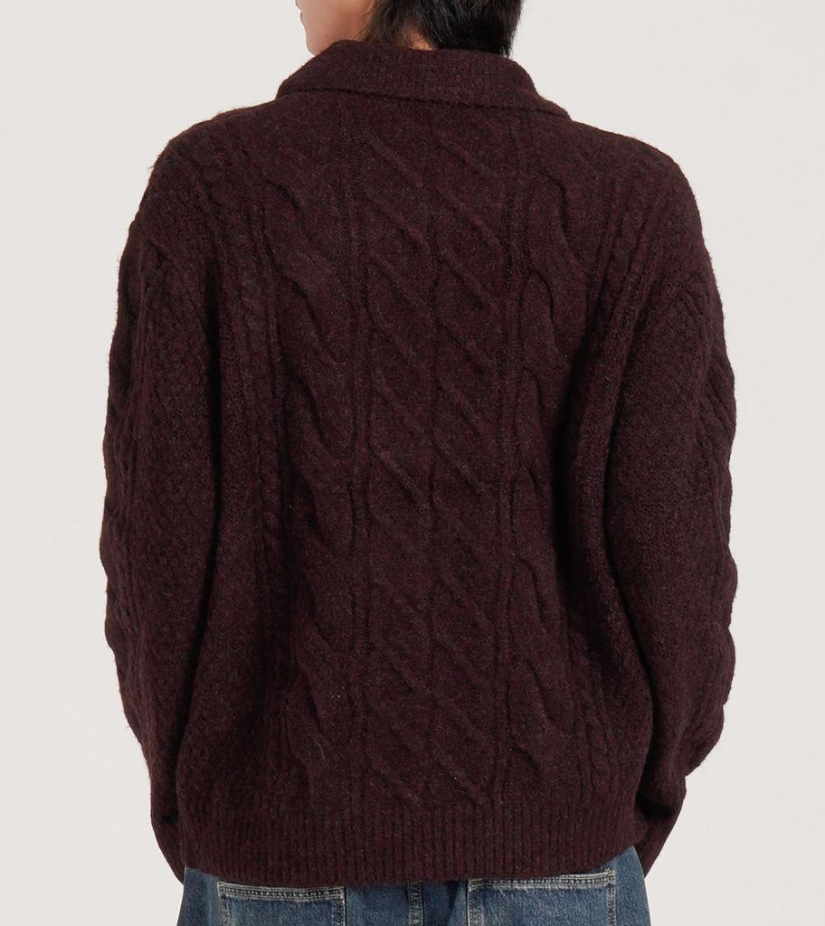 Beoteunseoul Wool Blend Collar Classic Soft Knit (Burgundy)