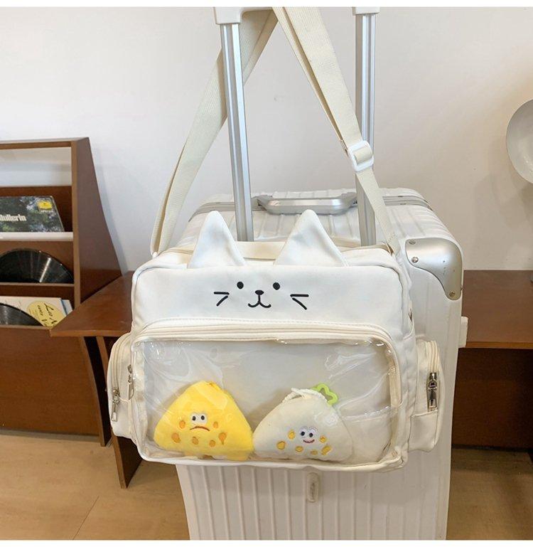 Módní Roztomilá kočičí taška přes rameno pro ženy Nylon Lolita Jk Casual Kawaii Japonský styl Ita Bag Y2k Fashion Students Crossbody