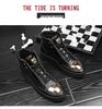 2025 Autumn/Winter Men's High-Top Martin Boots Leather Sneakers Korean Style Casual Street Dance Trend