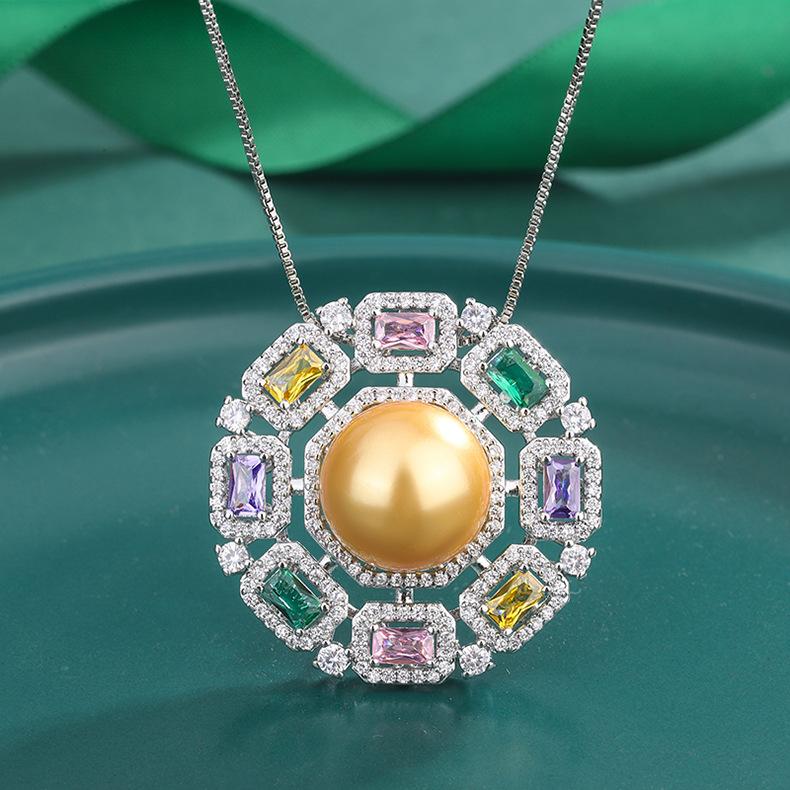 

Винтажное кольцо «Темперамент», яркое цветное ожерелье из драгоценных камней и жемчуга, кулон с женским подсолнухом и цирконием, рябчиком и жемчугом