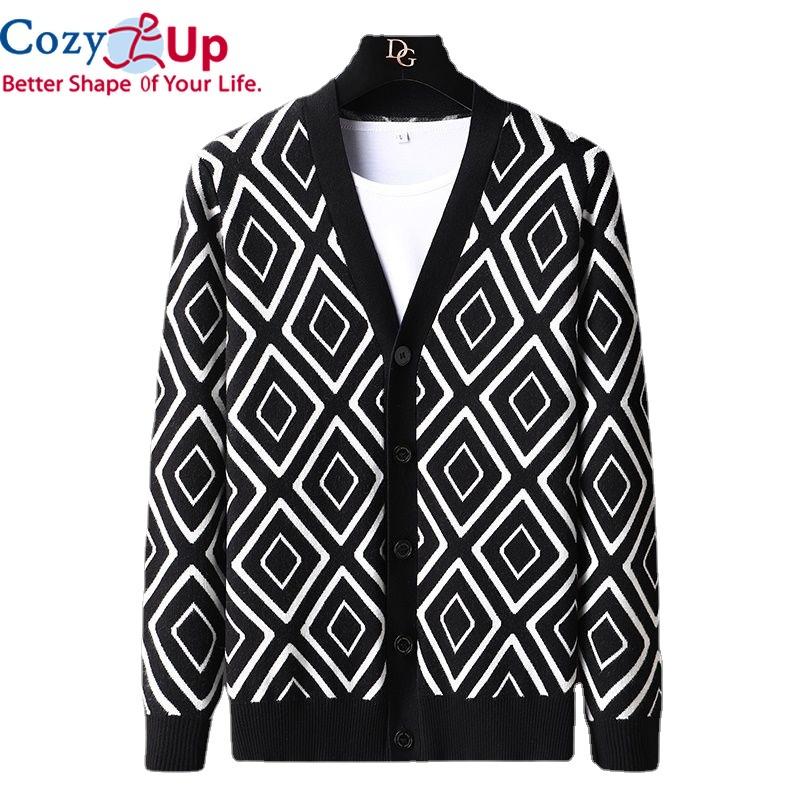 Cozy Up Cardigan Pánsky sveter Klasické svetre s kešu kvetmi Kabát Pletené vrchné oblečenie