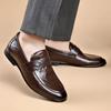 Social Shoe for Men Round Toe Brown Dress Shoes Man Black Legitimate Leather Cheap Clearance Liquidation Elegant and Classic 39
