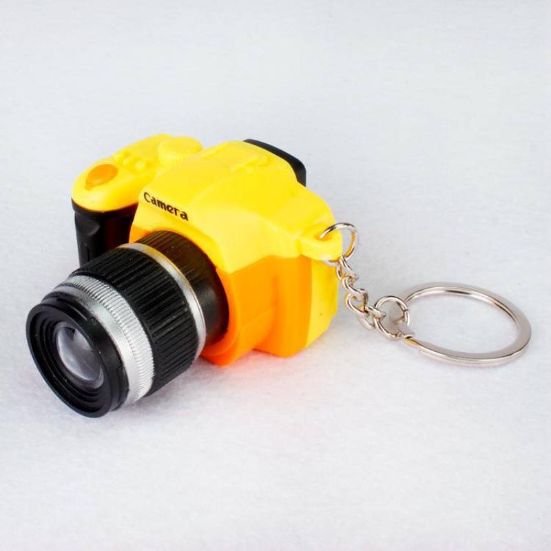 Creative SLR Camera Keychain with LED Light and Sound Pendant Toy