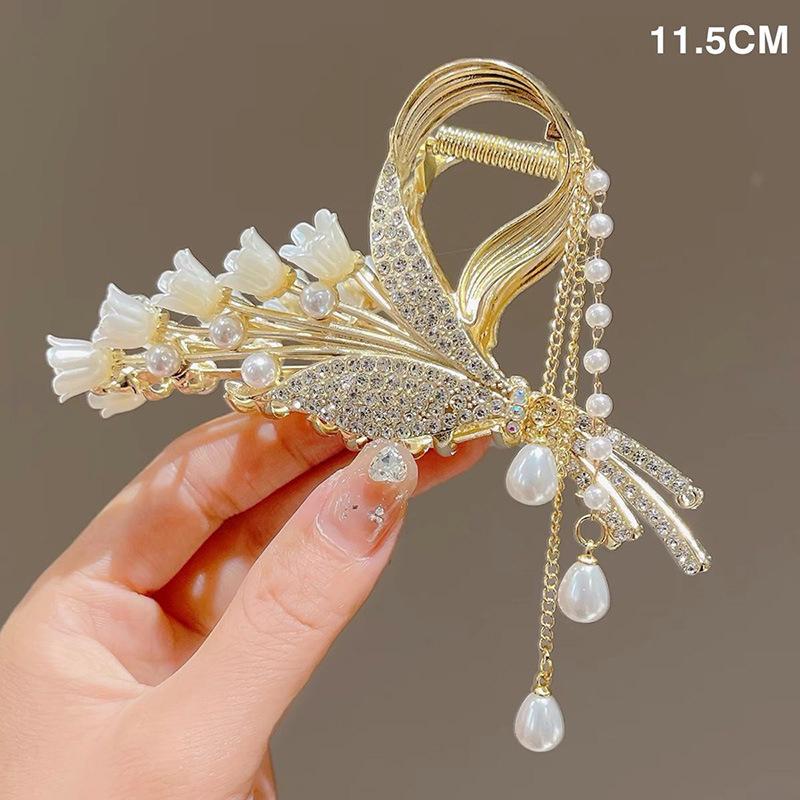 Long Butterfly Beaded Tassel Hair Clip For Women Fairy Temperament Sweet Princess Hairpin Hair Accessories