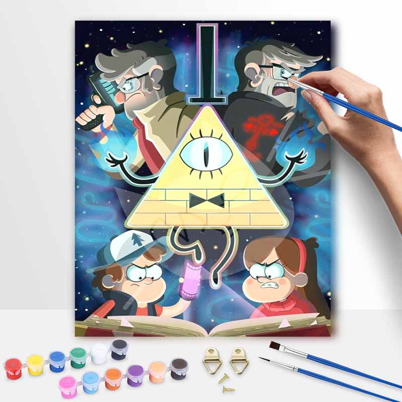 Gravity Falls Disney Oil Painting Kit Home Bedroom Wall Decor Handmade Gift 20x30cm