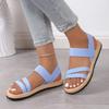 Ladies Shoes 2025 Open Toe Women's Sandals Summer Elastic Band Casual New Plus Size Concise Best Seller Flat Sandals