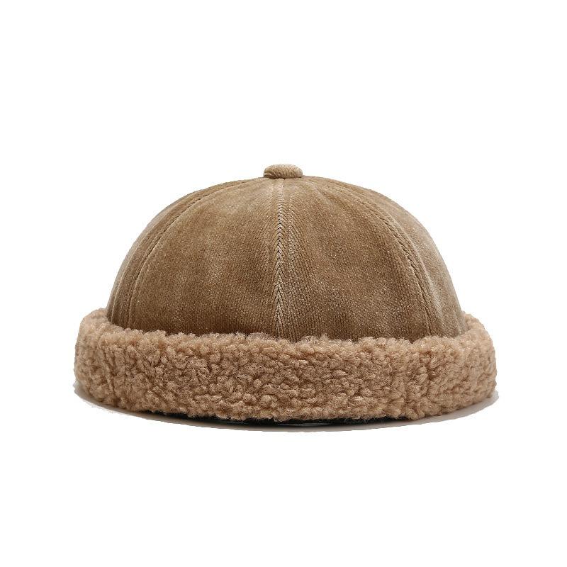 Vintage Docker Cap, randlose Mütze, Retro-Baumwolle, verstellbar, einfarbig, Sommer, Herbst, Frühling, Hip-Hop-Mode