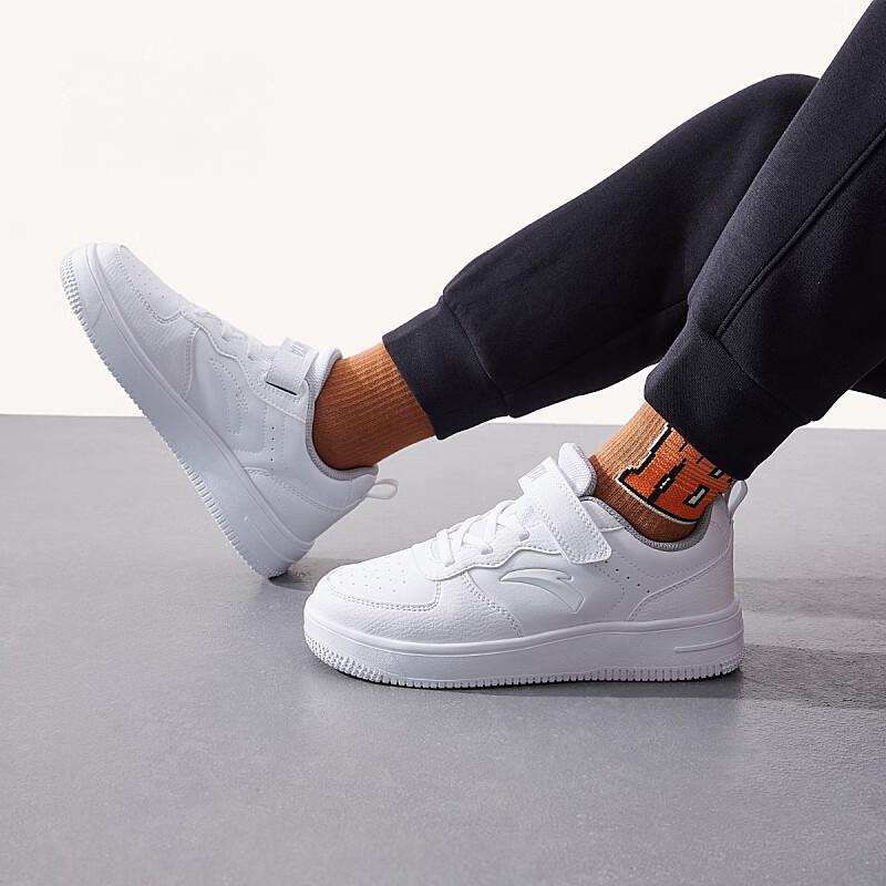 Anta Kids Retro Casual Versatile Non-Slip Wear-Resistant Low-Top Kids Skate Shoes Kids Sneakers White A332419910H-5