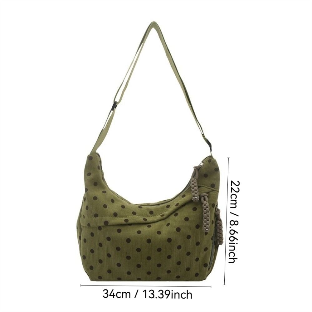 Casual Polka Dot Shoulder Bags Large Capacity Adjustable Strap Crossbody Bags Bow Underarm Bags