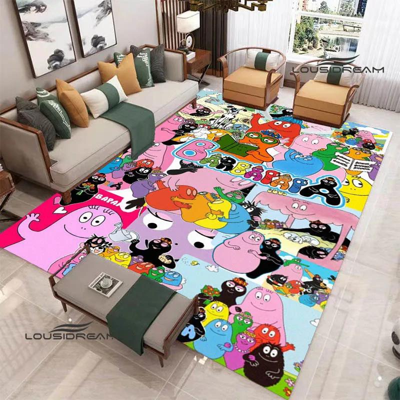 Barbapapa Cartoon Printed Carpet Non-slip Carpet Yoga Mat Door Mat Photography Props Kitchen Mat Home Area Rug Birthday Gift