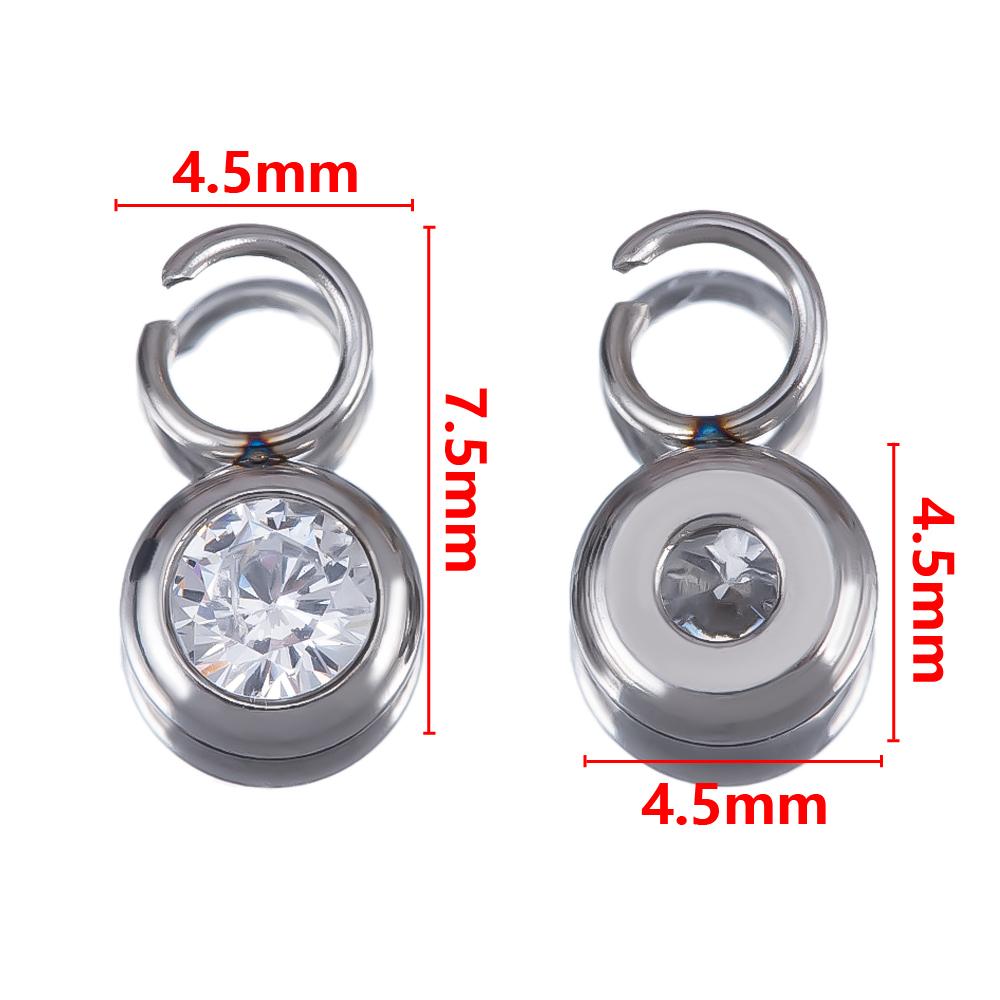 

10pcs Black Zircon Charms for Jewelry Making 4.5mm 5.5mm 7mm Stainless Steel Pendants with Open Jump Ring Necklace DIY Wholesale 10pcs(5pairs)