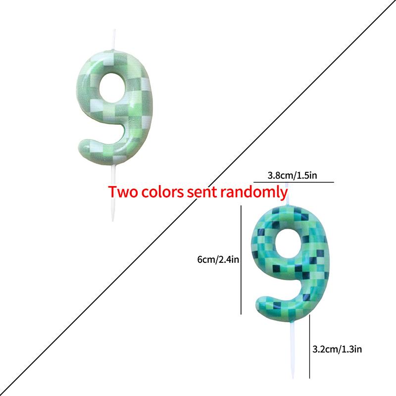 0-9 Number Candle Creative Birthday Cake Topper World Pixel Cake Candles Digital Children Baby Shower Digital Cake Decoration