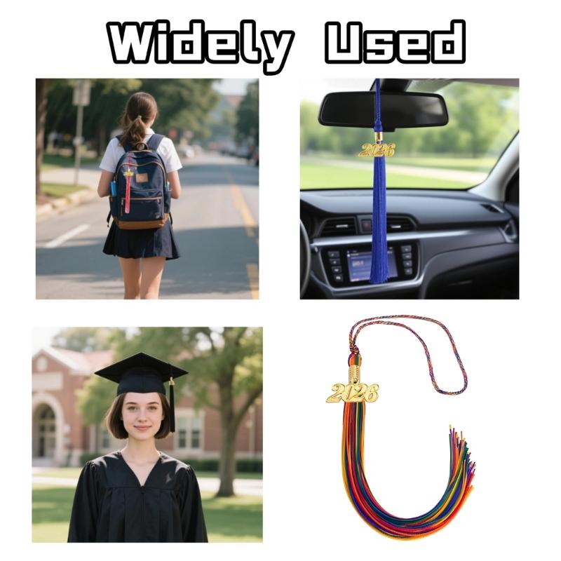 Rainbow Commencement Tassels With Year Charm Graduation Hat Tassels For Academic Gowns Caps and Graduation Ceremonies