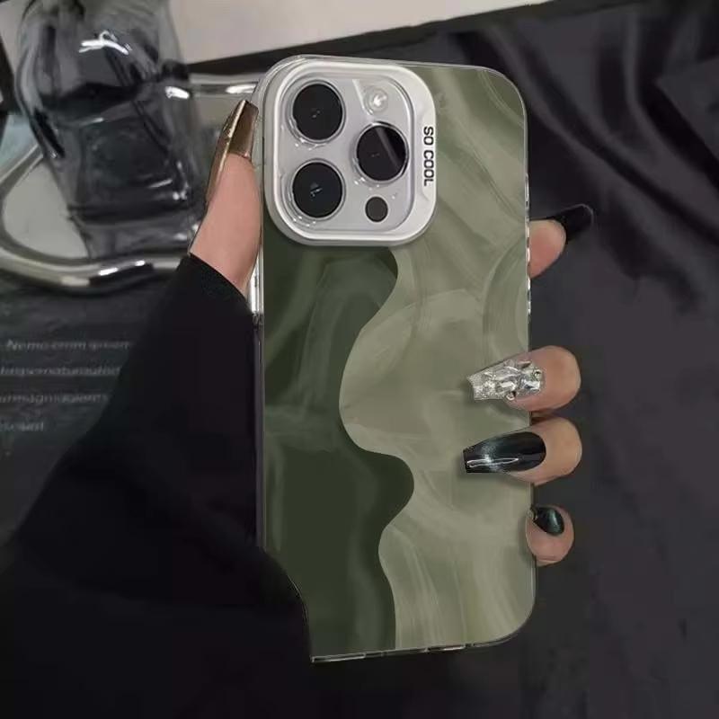 Simple Green Frosted Pattern Phone Case For Samsung Galaxy S25 Ultra S24 S23 S22 S21 Plus S20 FE A55 A54 Shockproof Back Cover