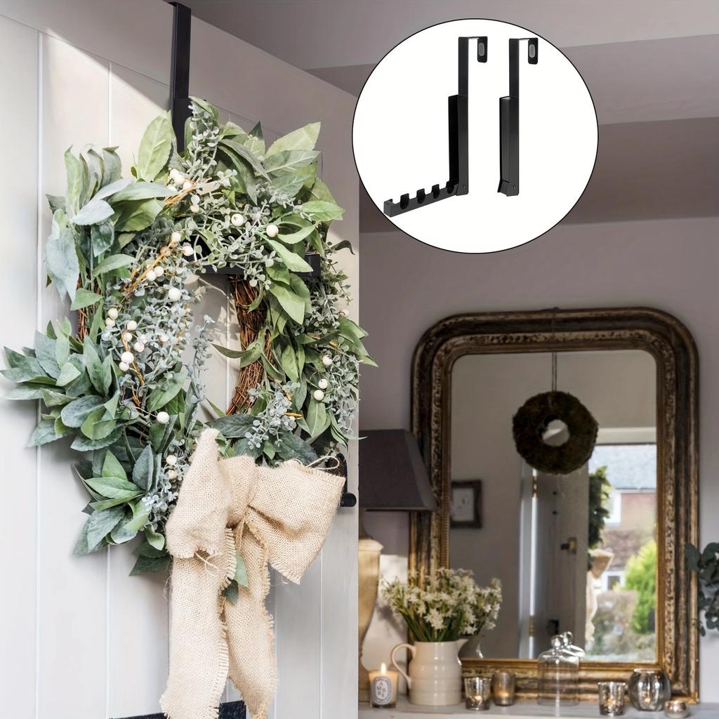 25*4.5*3cm1pc Foldable Clothes Door Rear Hanger Without Punching,four-grids Strong Load-bearing Retractable Wall Mounted Rack.
