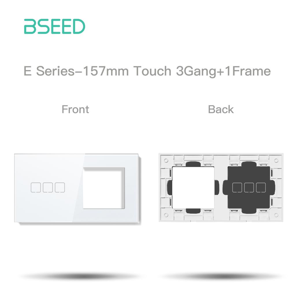BSEED WIFI Touch Switch Modules Smart Light Switch Parts White Glass Frame DIY Combination Wall Sockets USB Charge Key E-Series