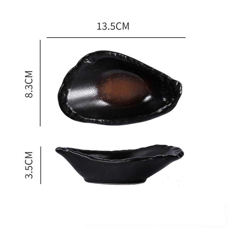 Japonský talíř na občerstvení, keramický kreativní talíř ve tvaru ústřice, kořenící talíř, omáčka, porcelánové nádobí, kuchyňské náčiní, malé talíře