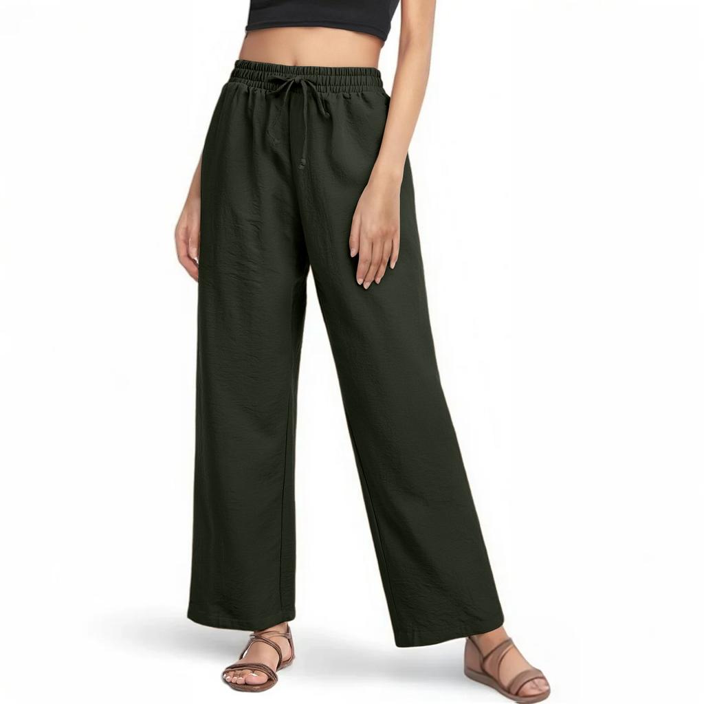 Pantalon ample à cordon de serrage et taille élastique pour femme, séchage rapide