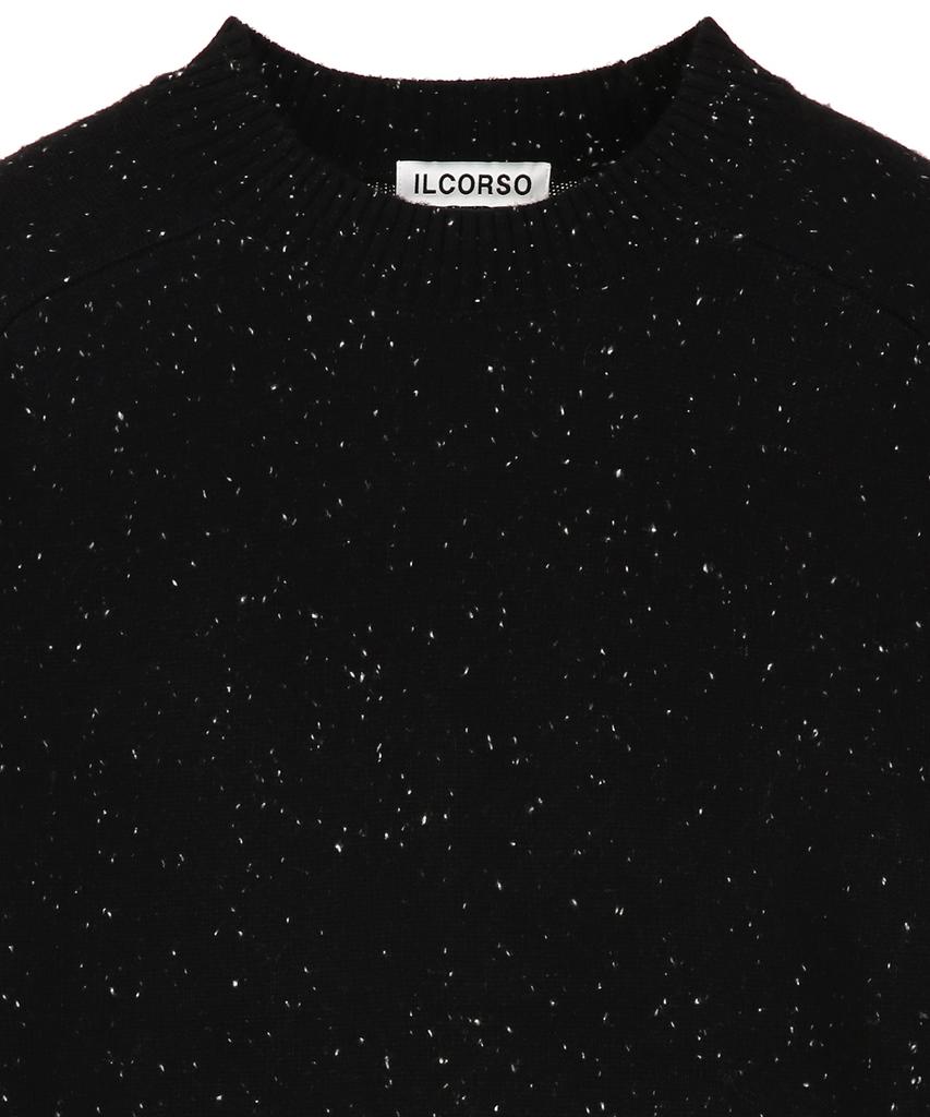 IL CORSO Merino Wool Neff Round Neck Knit Black