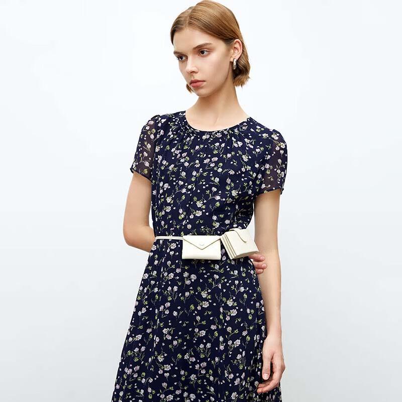 JESSIE Elegant Printed Short Sleeve Slim Dress