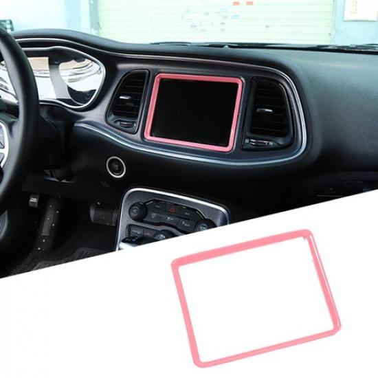 Pink GPS Navigation Frame Trim Bezels Cover For Dodge Challenger 2015-2020