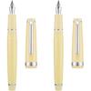 2 PCS Jinhao 82 Resin Fountain Pen Iridium Extra Fine & Fine Nib with Converter, Yellow with Silver Clip Writing Pen Set