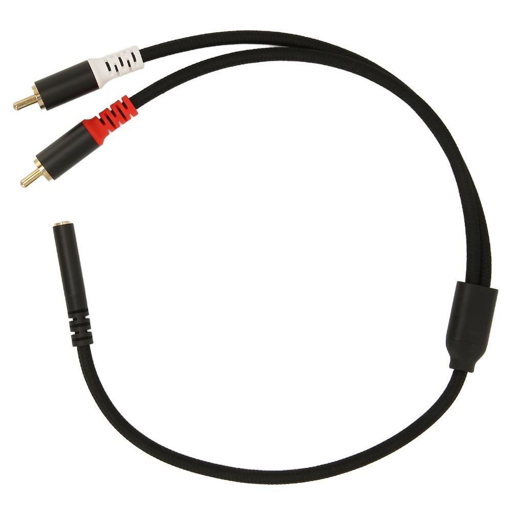 Gold Plated Stereo 3.5mm to 2RCA Cable Flexible Bidirectional Sound Y Splitter Cord  For Phone