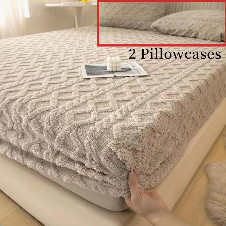 2025 New Warm and Soft Bed Sheet,Thickened Winter Protective Cover with Flannel, Furry Mattress Cover, Mattress Protective Cover
