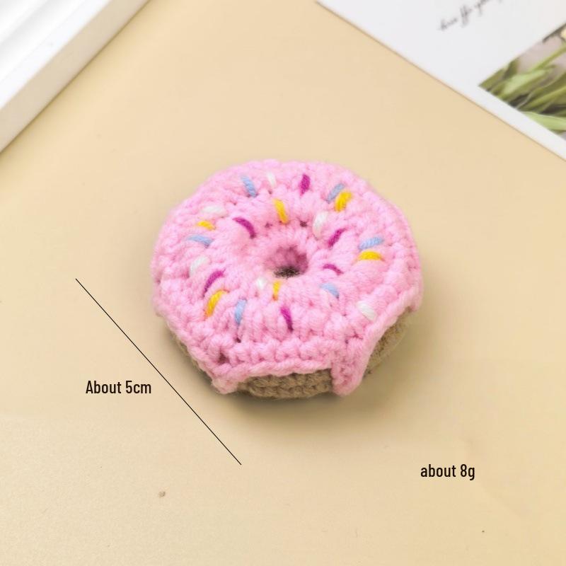Creative Handmade Crochet Donut Keychain Pendant for Kids