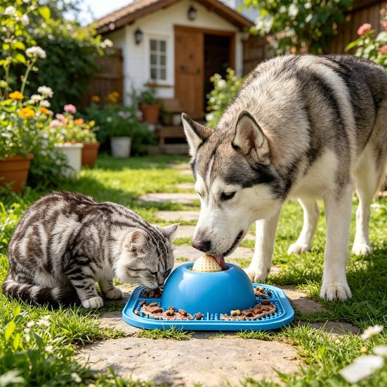 Tigela para Cães Alimentador Lento para Petiscos Líquidos, Tigela para Cães com Bola de Lamber, Tigela de Lamber para Cães para Comer com Segurança, Caldo de Ossos, Iogurte, Cão Molhado