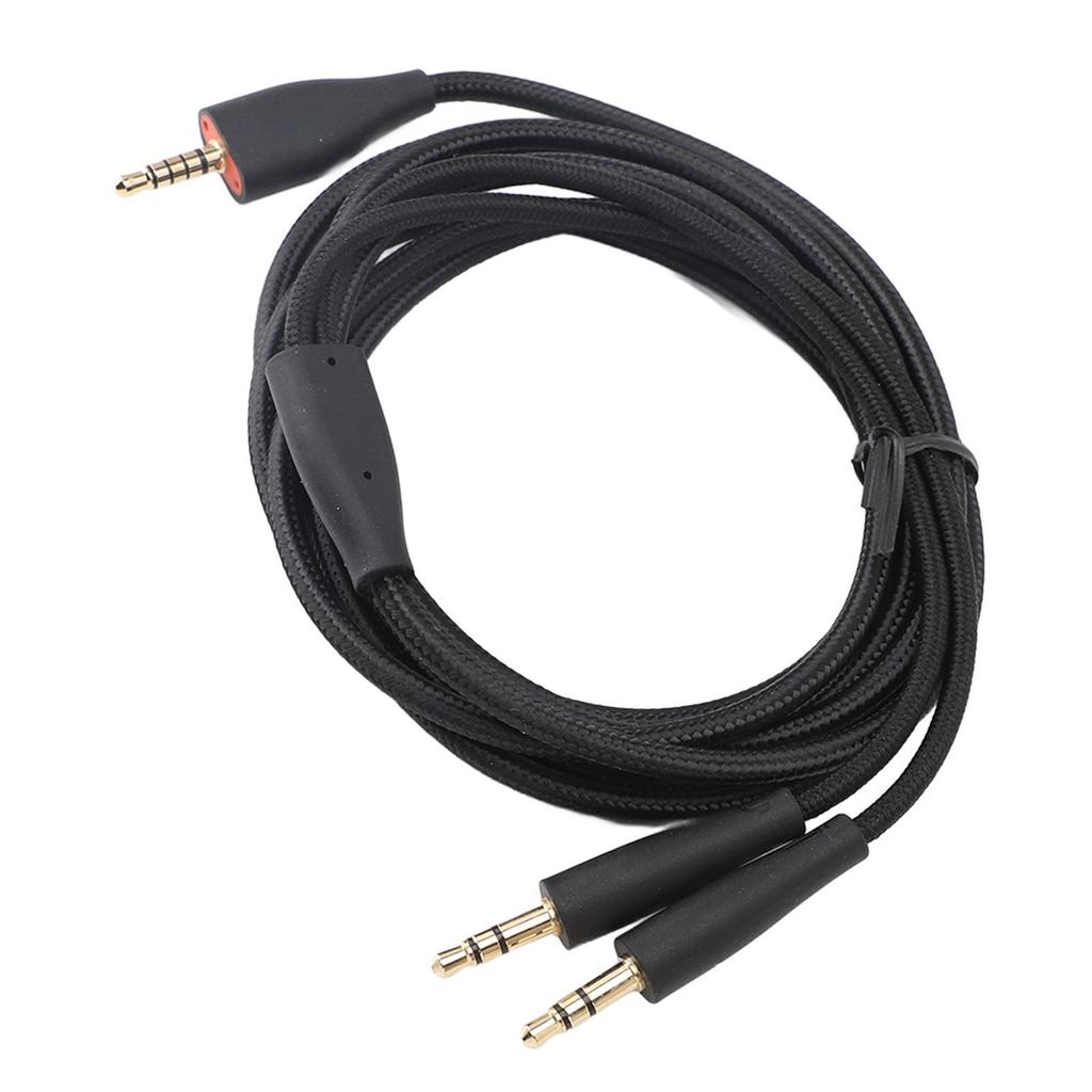 Headset Cable for MMX100 2m Length 3.5mm To Dual 3.5mm Plug PC Headset Replacement Cable Black