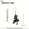 Fashionable and Creative Cartoon Witch Pendant Earrings, Halloween Dark and Sexy Wizard Pendant Earrings