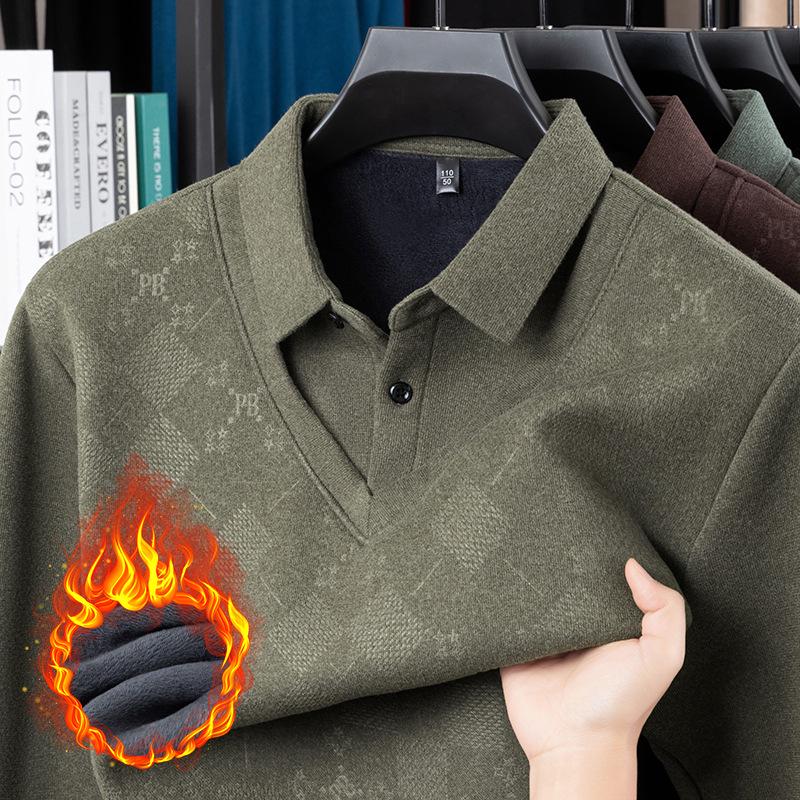 Men's Faux Two-Piece Knit Long-Sleeve Thermal Top