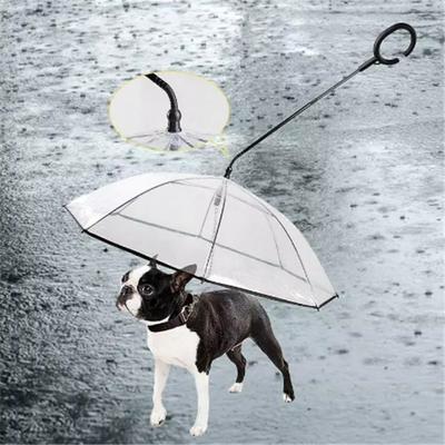 2025 Neuer Haustier-Regenschirm Leine Regendicht Schneefest Hunde-Regenschirm Leine für Kleine Hunde Lenkbar Verstellbar Hündchen Outdoor-Regenschirm