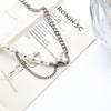 Accessories Individual Cold Wind Pearl Love Splicing Necklace Bracelet Set Women'S Niche Titanium Steel Jewelry Set
