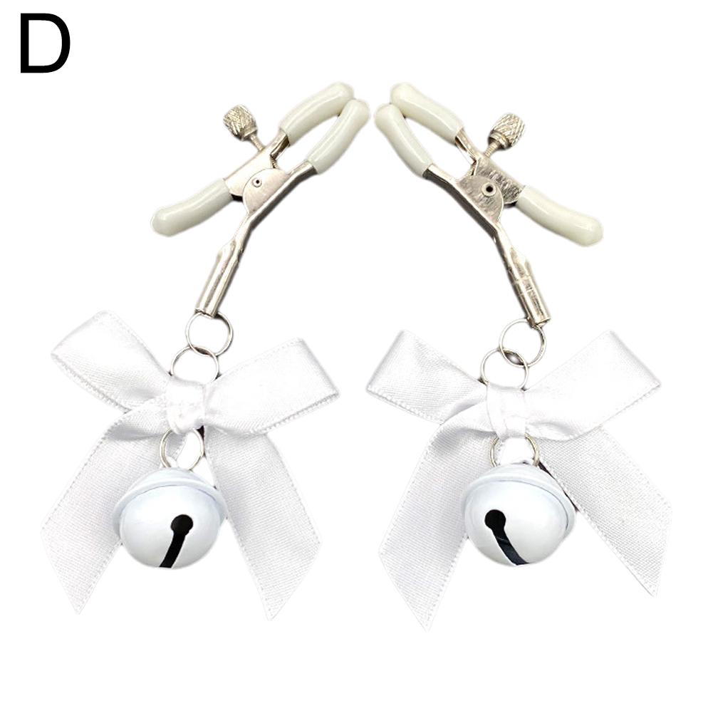 4 Color Adjustable Sexy Bow Nipple Clamps with Bells Adult BDSM Fetish Toy for Couples Intimate Play
