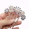 Hair Accessories Hairpins Beautiful Crystal Rhinestone Petal Hair Comb Flower Pin Hair Clip Claws Hairdressing Stylists Headwear