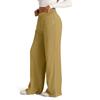 Women's Casual Fashion Solid Color Elastic Waist Drawstring Pockets Wide Leg Straight Pants