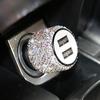 Bling USB Car Charger 5V 2.1A Dual Port Fast Adapter Pink Car Decor Car Styling Diamond Car Accessories Interior for Woman