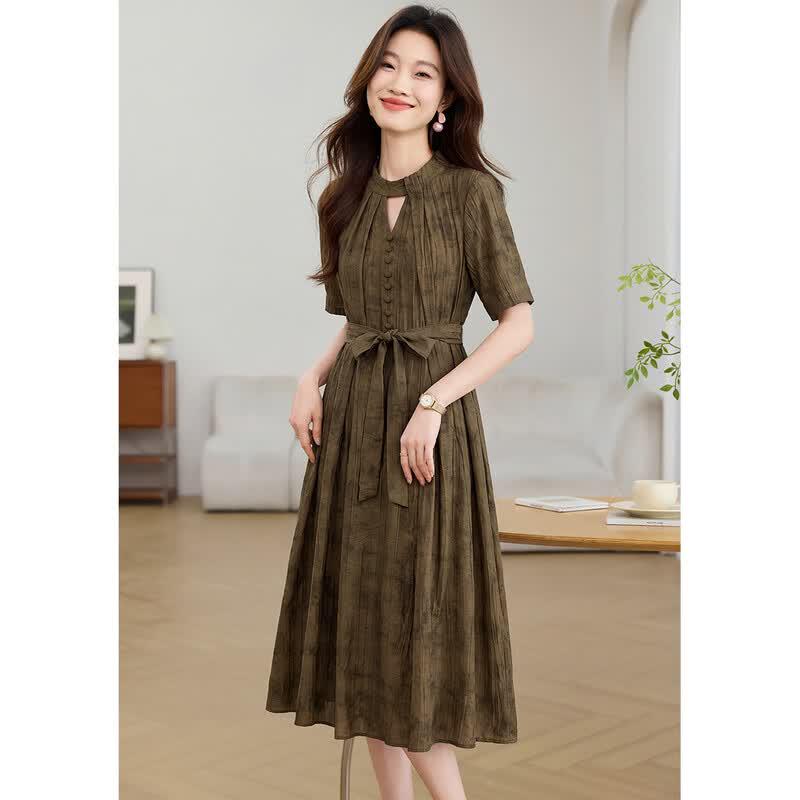 Sanpowa Retro Elegant A-line Dress M зелёный