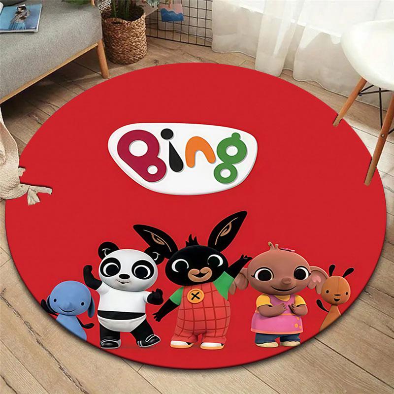 Bing Round Area Rug,Carpet Rug for Living Room Bedroom Sofa Playroom Decor,Non-slip Floor Mat