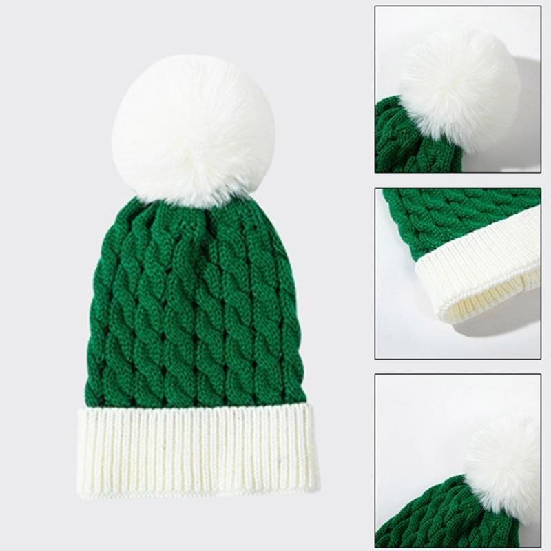 Baby Weihnachtsmann Mütze Gemütliche Handgestrickte Mützen Themenwarme Mütze Kopfbedeckung für Weihnachtsfeier und Fotografie 0-3 Jahre