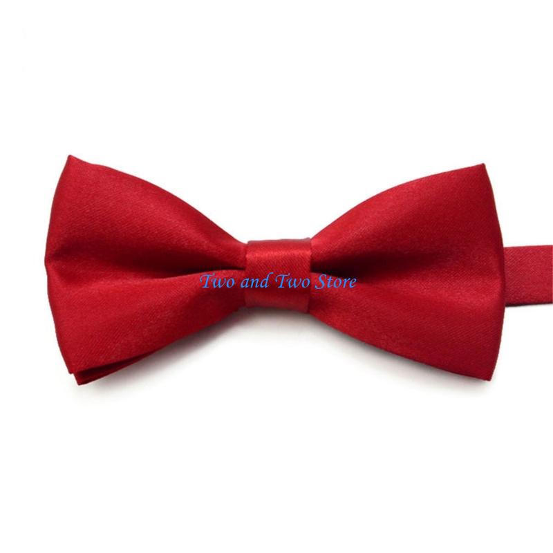 HX6F Kids Double Layer BowTie For School Event Birthday Party Soft Polyester Adjustable Neckband for Children Formal Occasion