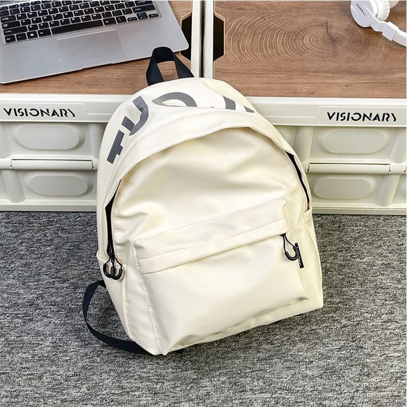 Solid Color Fashionable Letter Pattern Lightweight Neutral Backpack Outdoor For